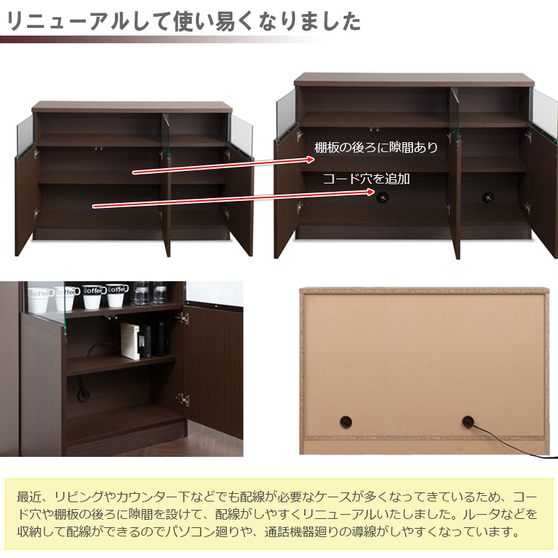 楽天市場】【G-selle】薄型リビングボード 幅118 奥行30 扉タイプ