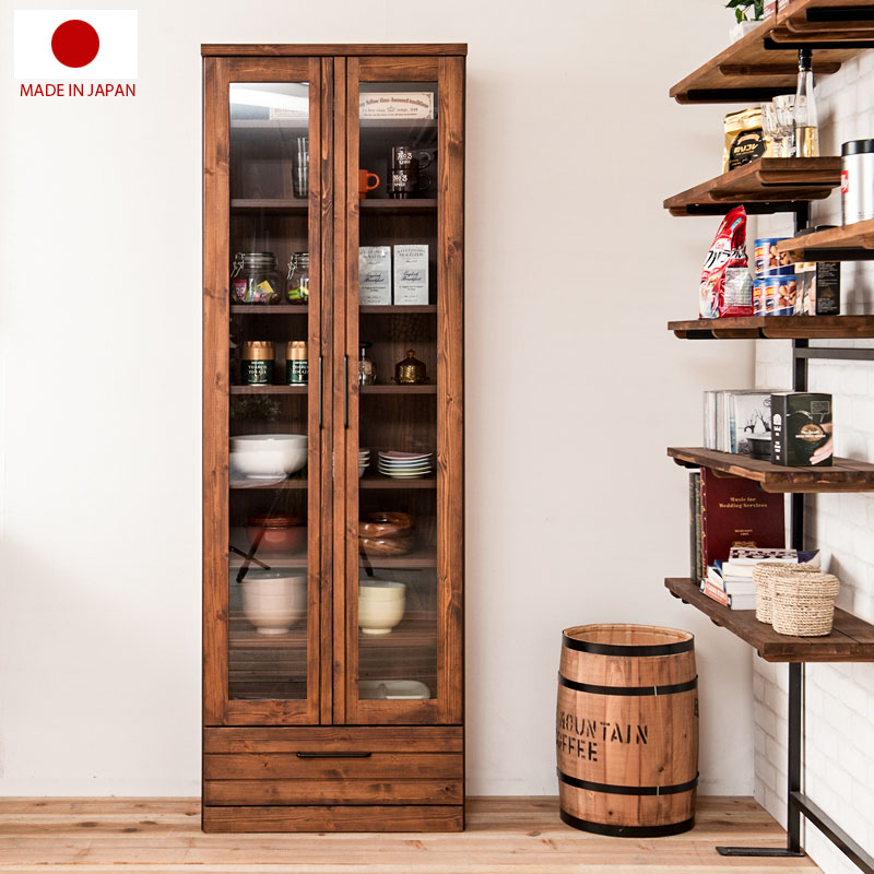 楽天市場】【Resia】天然木食器棚 幅60 高さ177.5 西海岸インテリア