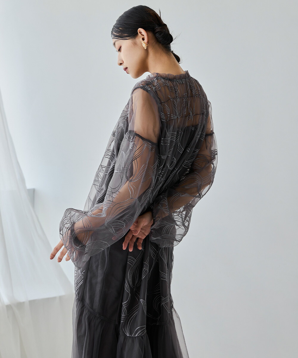 楽天市場】リボンエンブロイダリーレイヤードドレス パーティードレス