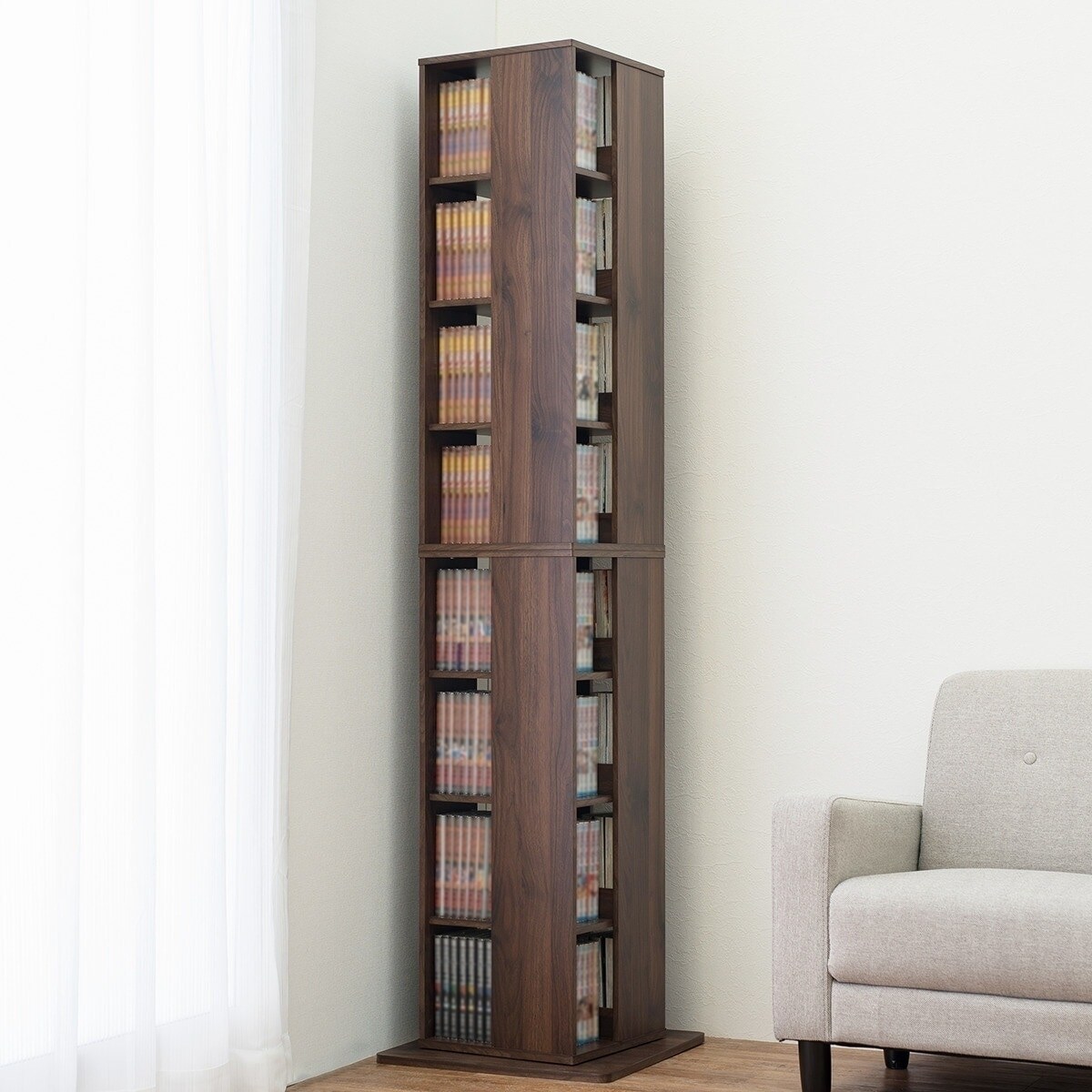 楽天市場】壁付けできる回転式コミックラック8段 （BR） ニトリ