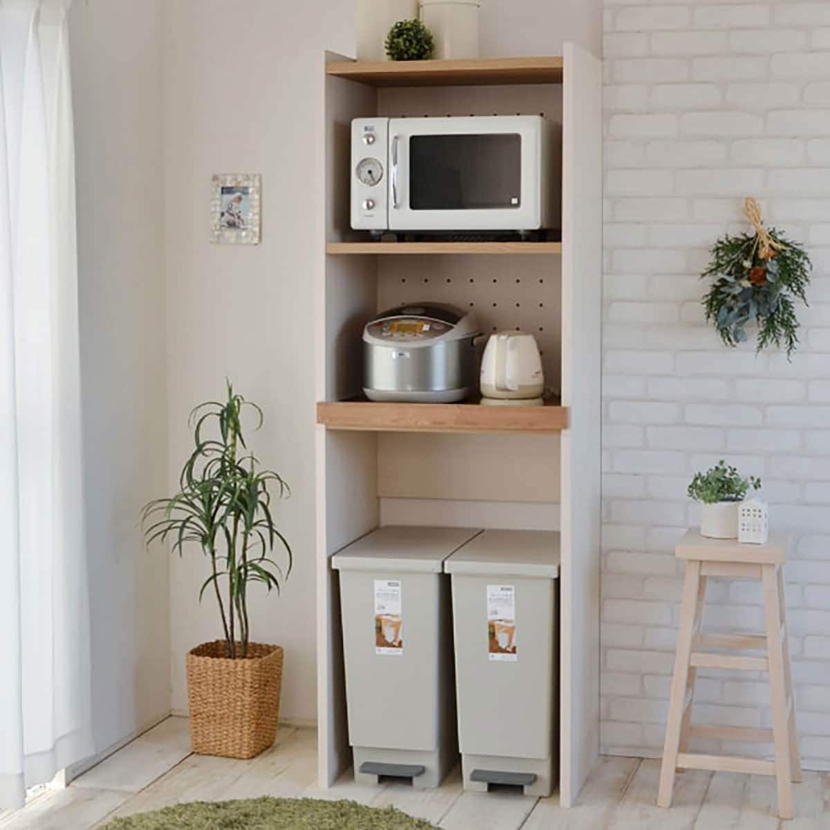 楽天市場】ごみ箱が入るキッチンラック （高さ約173cm WH） ニトリ