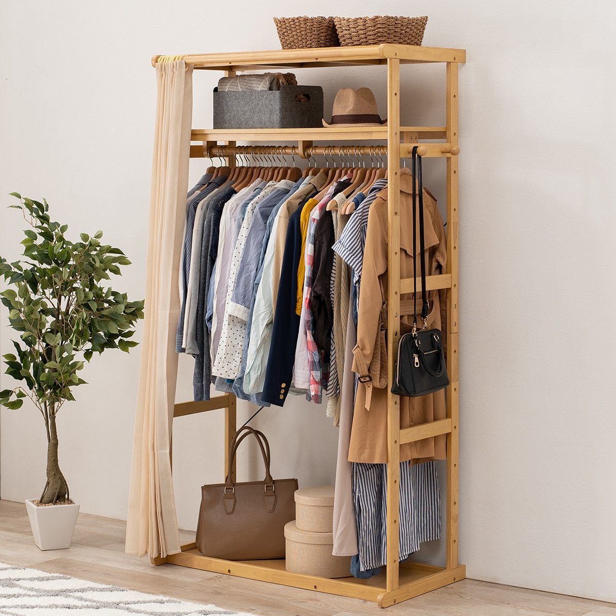 楽天市場】天然木の丈夫なハンガーラック （幅112cm NA） ニトリ