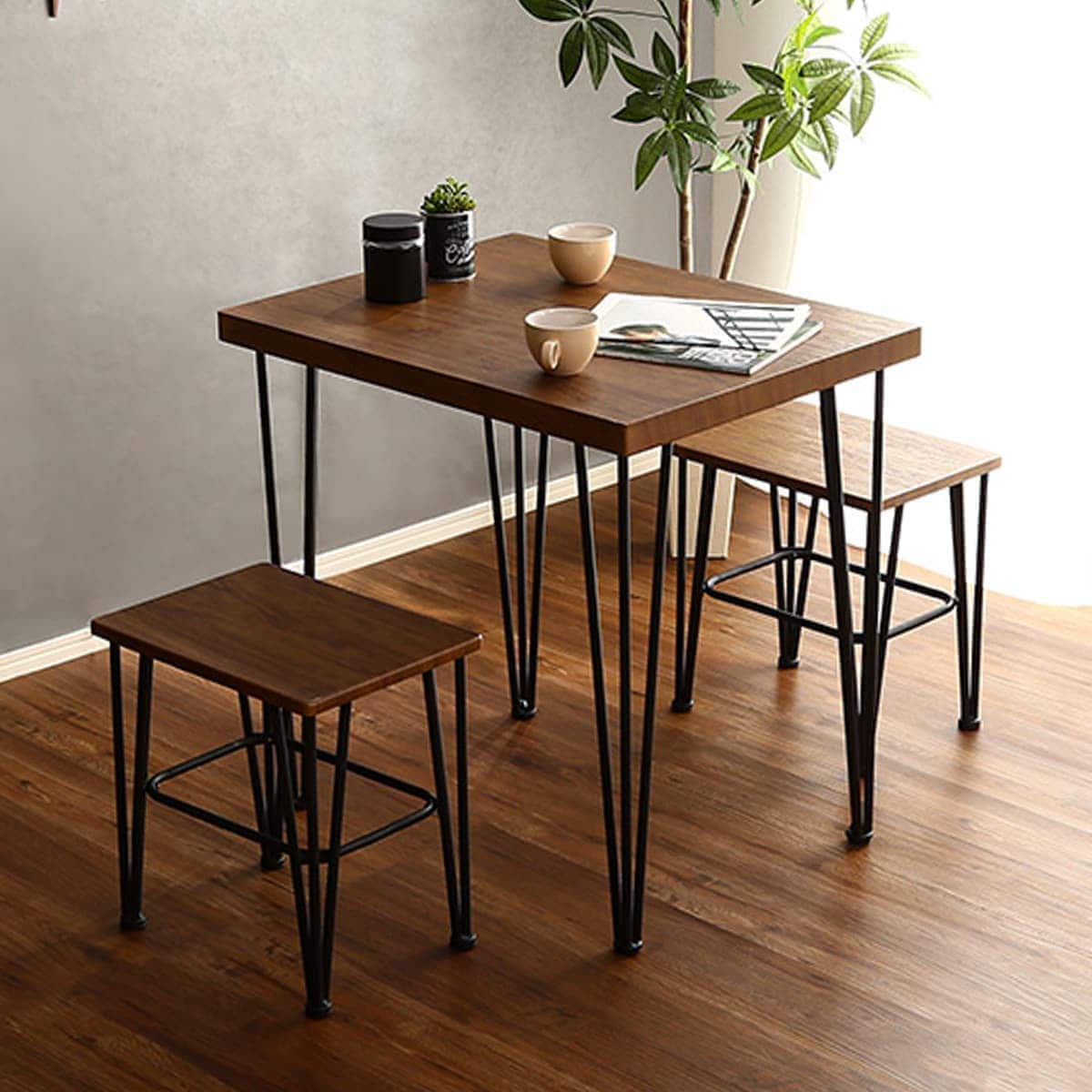 楽天市場】ヴィンテージテイストのコンパクトダイニング3点セット