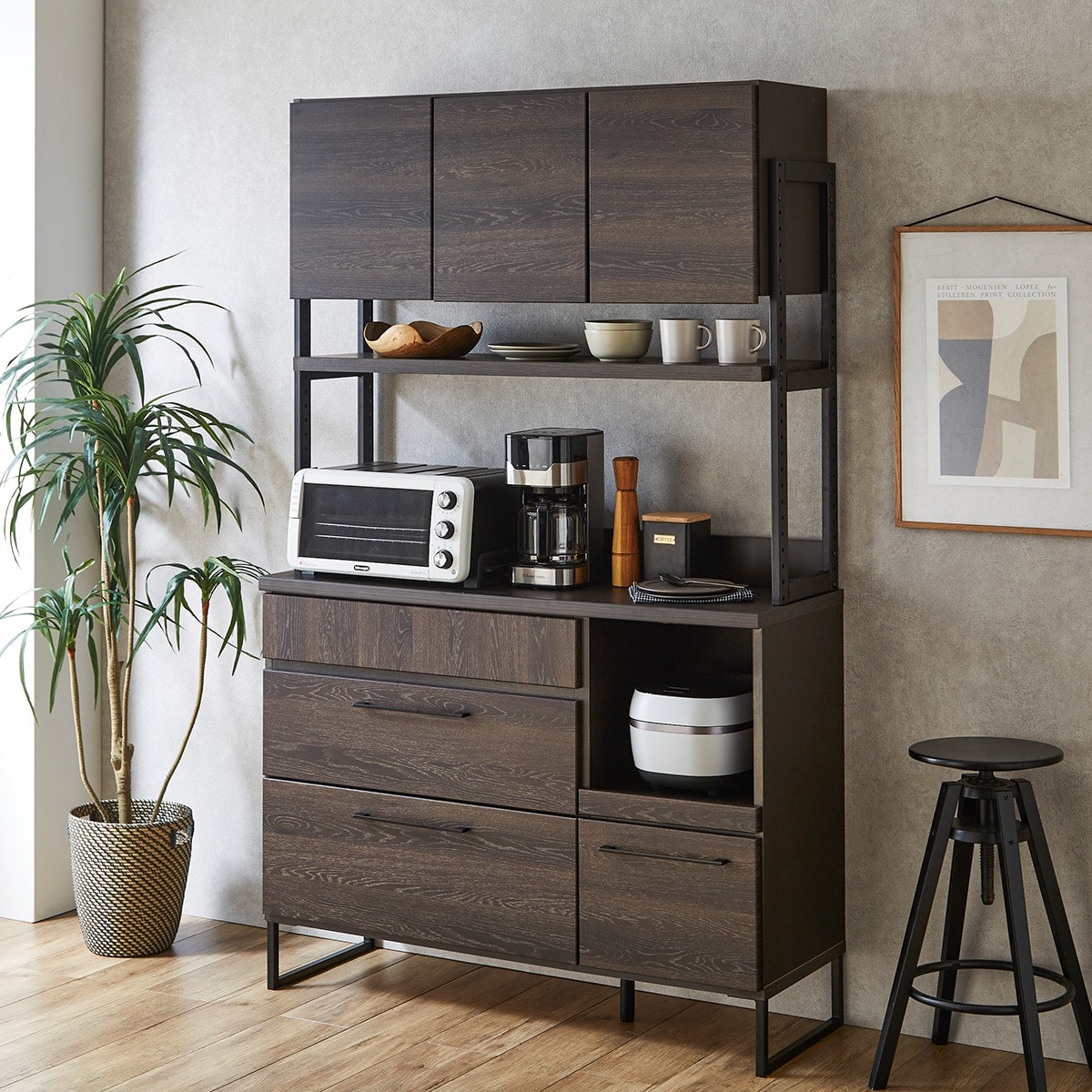 楽天市場】ヴィンテージテイストの完成品キッチンボード (120) ニトリ