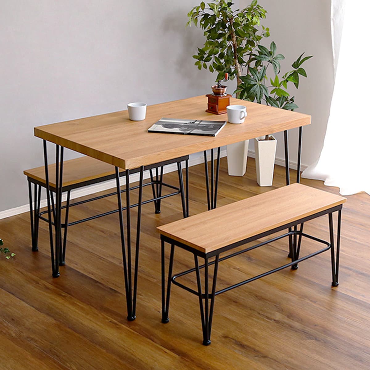 楽天市場】ヴィンテージ ダイニングテーブル3点セット （SBO） ニトリ