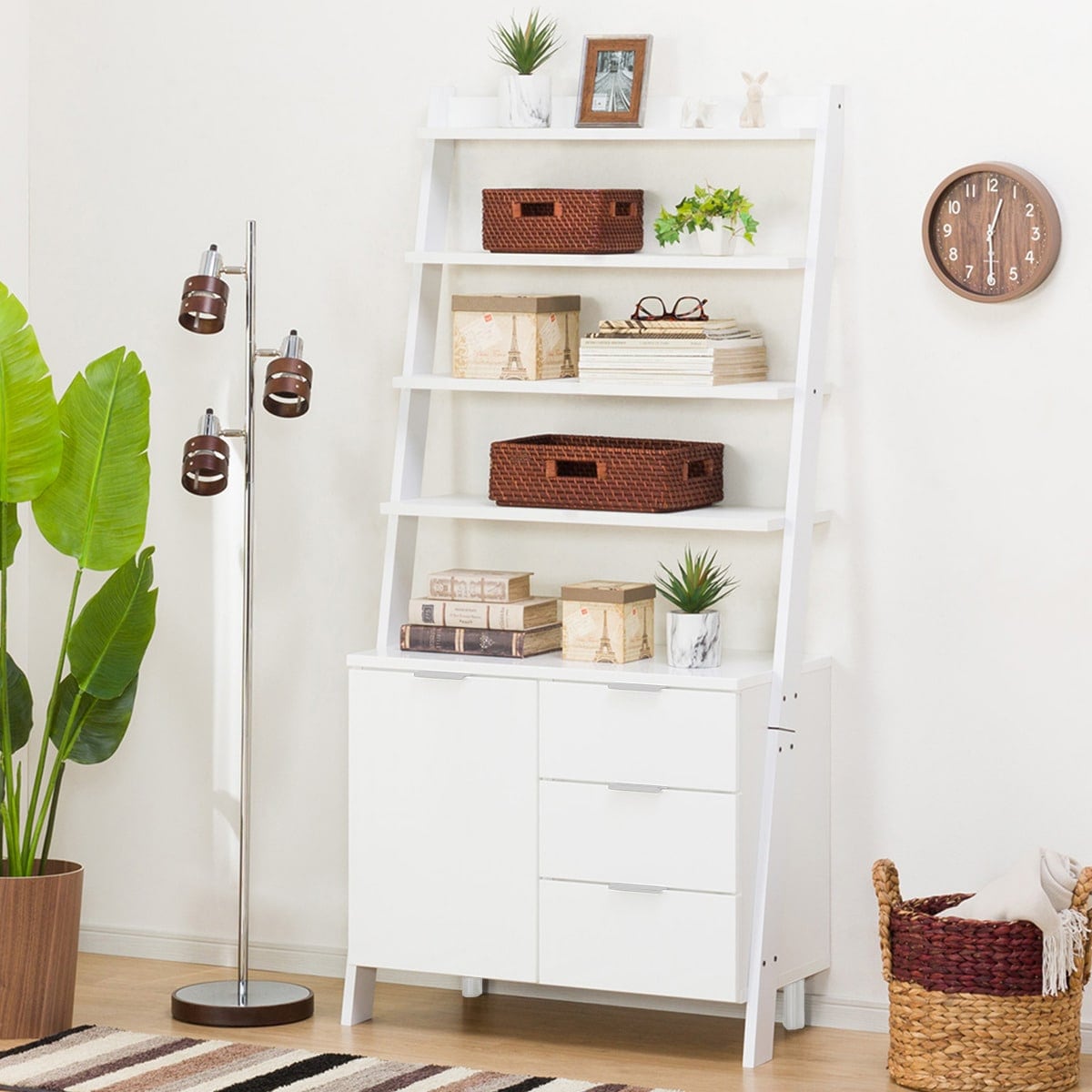 楽天市場】[幅84cm] サイドボードラック (エトナ80SBR WH/SI) ニトリ