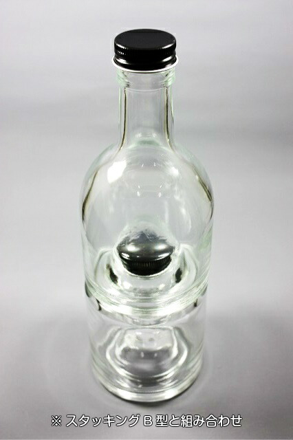 楽天市場】酒瓶 ふた付 12本入【スタッキングA型 丸瓶】ガラス瓶 保存