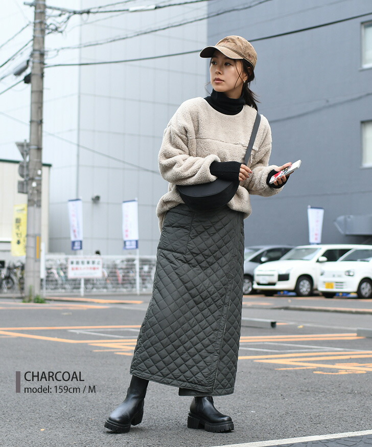 楽天市場】3way裏フリースキルティングリバーシブルラップスカート