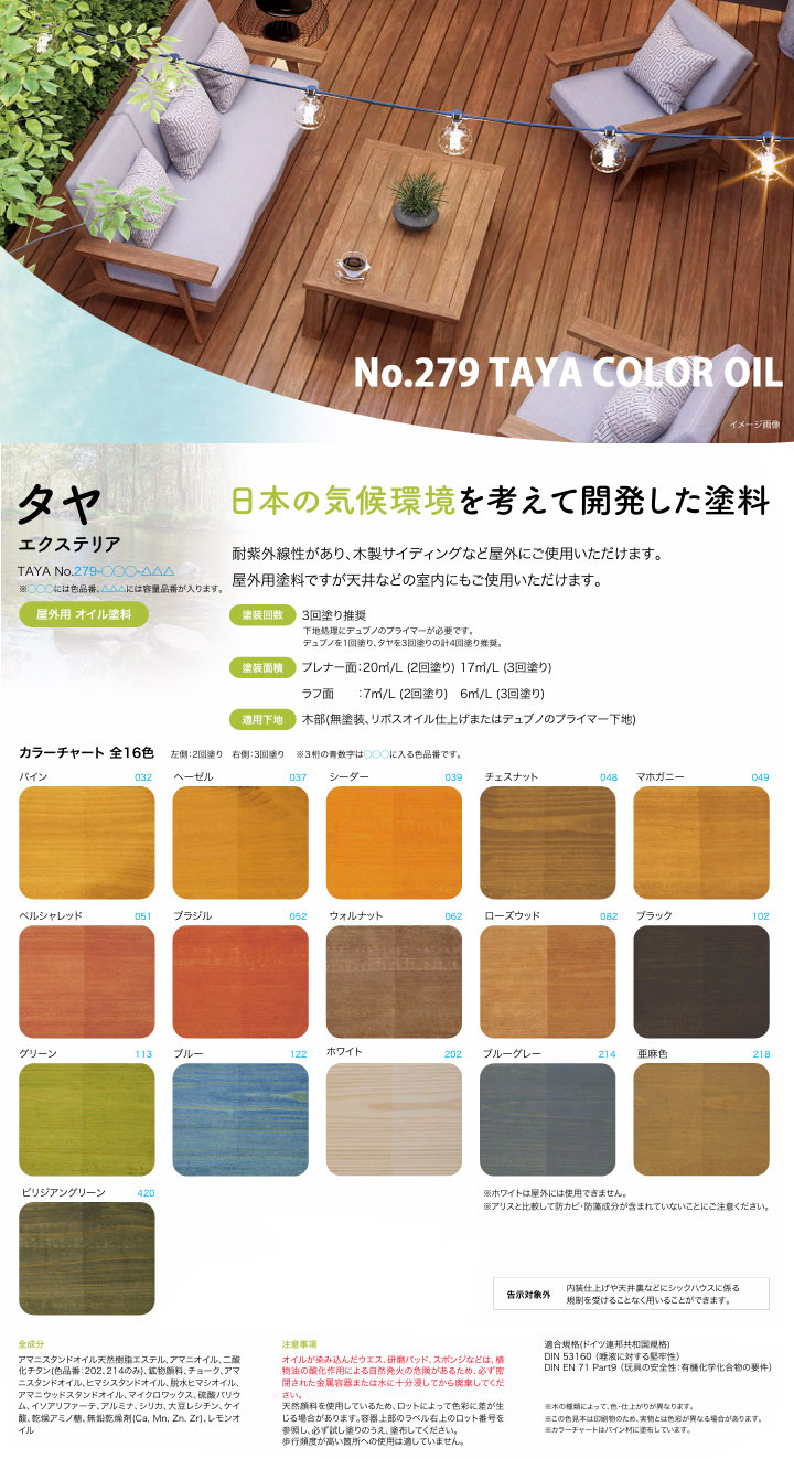 楽天市場】リボス自然塗料 タヤエクステリア 218/亜麻色 0.75L（約9