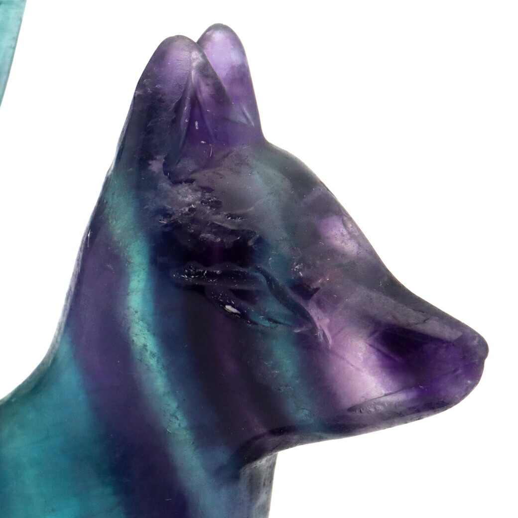 楽天市場】フローライト 置物 九尾の狐 天然石 蛍石 ほたるいし 彫刻