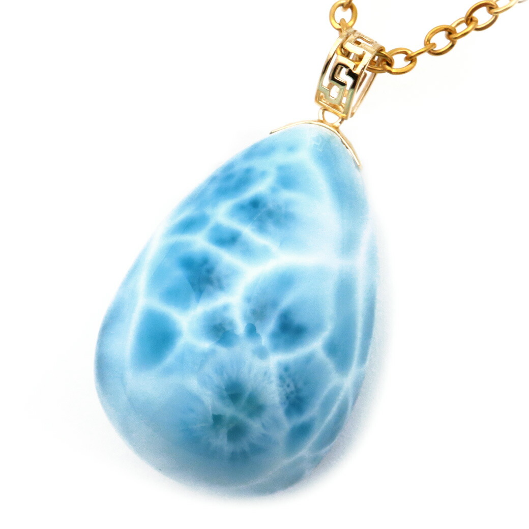 楽天市場】ラリマー ネックレス 天然石 ペンダント 18金 K18 ロイヤル