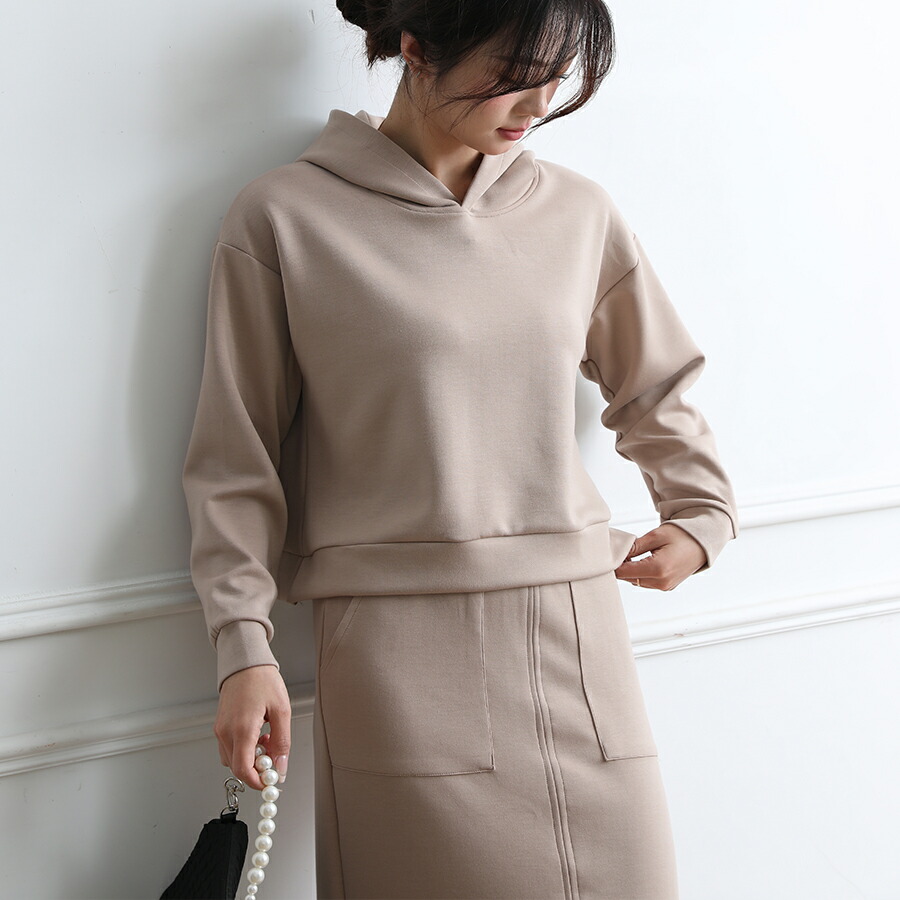 楽天市場】セットアップ パーカー スカートセット 前スリット ロング丈