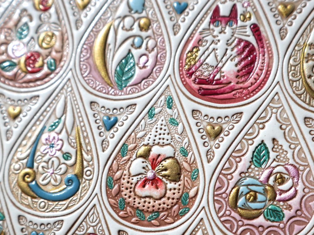 楽天市場】【可愛い皮革伝統工芸 文庫屋「大関」】花と猫＜ローズ