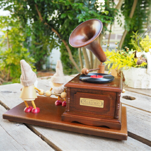 楽天市場】【木製からくりオルゴール こびと2人】 オルゴール