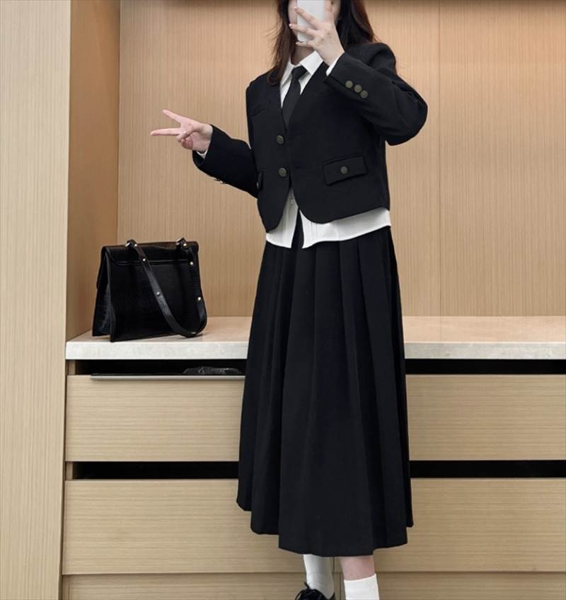 楽天市場】ネクタイ付 スカート セットアップ シャツ ブラウス