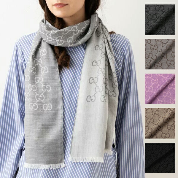 2508-246｜美品｜グッチ スカーフ シルク オリーブグレー タグあり
