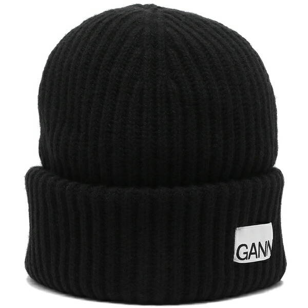 GANNI ブラック ニット帽 未使用タグ付き ユニセックス 楽天市場