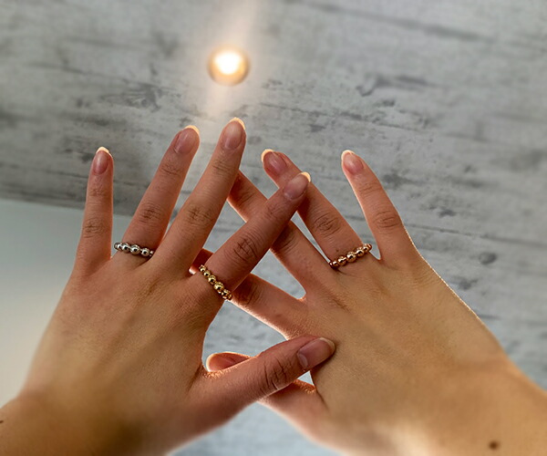 楽天市場】グラジュアリーボールリングフルエタニティーK10K18PT950