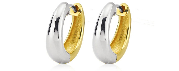 楽天市場】K18WG/K18リバーシブル中折れ式フープピアス(14.5mmペア