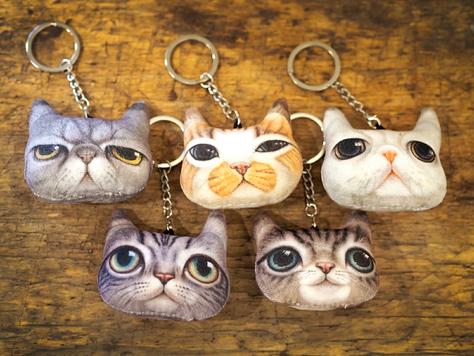 楽天市場】猫フェイスキーホルダー デザイン全5種 送料無料
