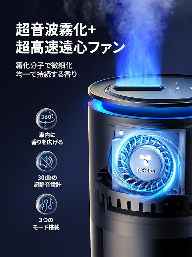楽天市場】TORRAS 車用アロマディフューザー CF12｜金木犀・ホワイト