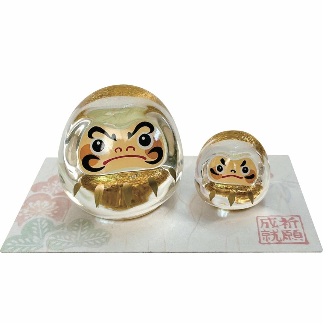 楽天市場】だるま 金 硝子親子飾り E-7 瀬戸取寄 ガラス 置物 置き物