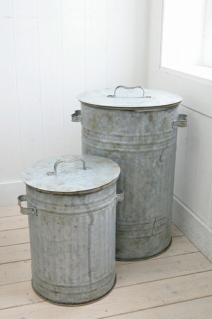 楽天市場】【送料無料】アンティーク風 雑貨 ブリキ缶 大 ゴミ箱