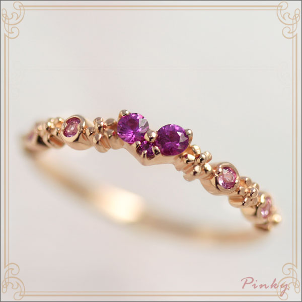 楽天市場】本命ハート 18k 10k ピンキーリング ピンクゴールド