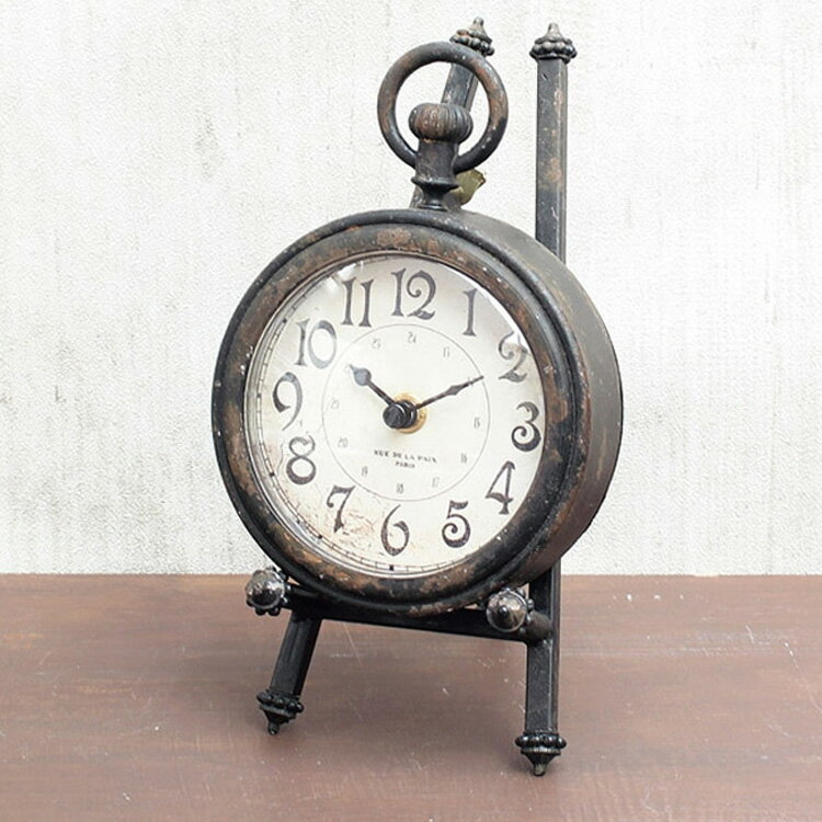 楽天市場】置き時計 クラシカルイーゼルクロック ROUND【置時計 時計