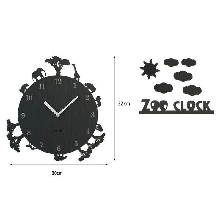 楽天市場】壁掛けフック特典有☆掛け時計 ズー[ZOO]【壁掛け時計