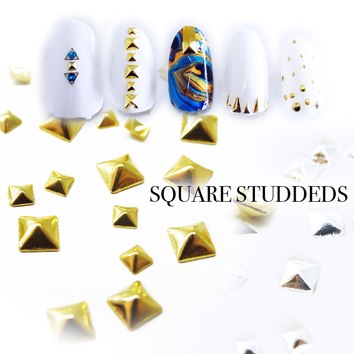 楽天市場】高品質！四角スタッズ（30 個） スクエア 立体スタッズ 四