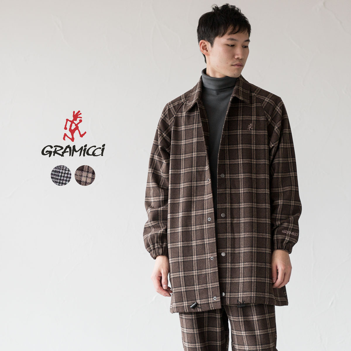 美品 COACH コーチ ステンカラーコート メンズ シグネチャー柄 綿 美品