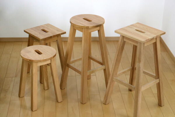 楽天市場】スツール 2脚セット 座面高70cm ハイタイプ 丸型 天然木