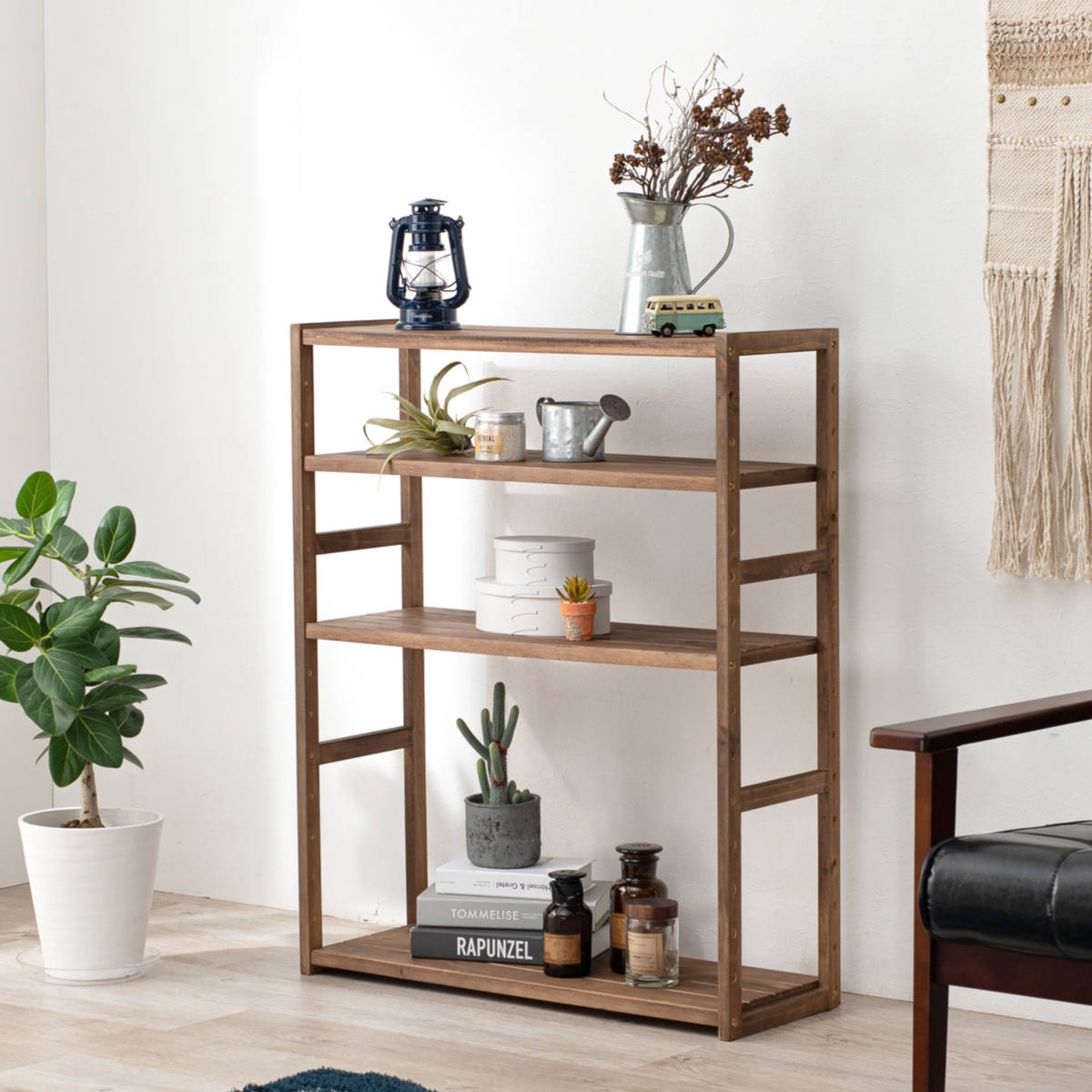 楽天市場】オープンラック 4段 木製 ディスプレイラック ウッド