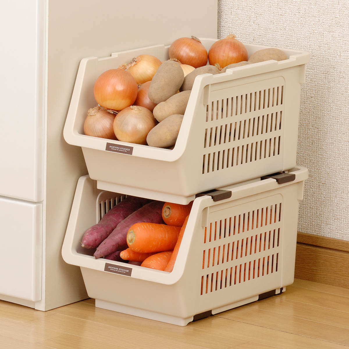 楽天市場】野菜ストッカー スリムストッカー じゃが玉ストッカー 同色3