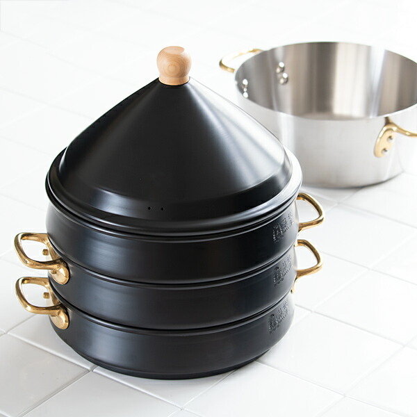 楽天市場】せいろ 21cm 蒸籠 ブラック 6点セット ステワ 蓋 両手鍋