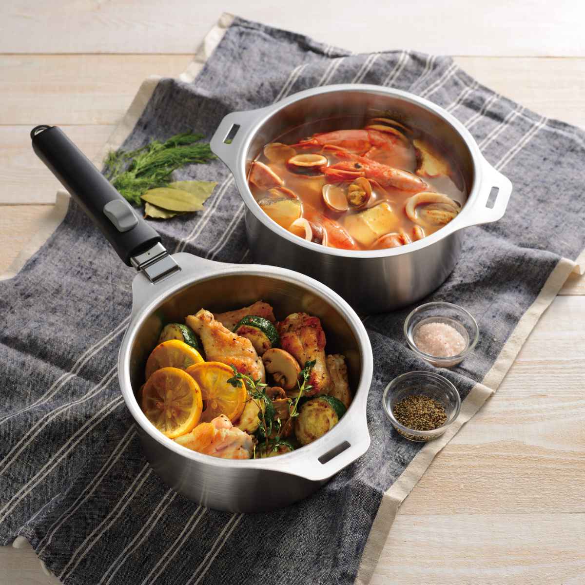 楽天市場】鍋6点セット IH対応 蓋付き 着脱式ハンドル付き 燕三 日本製