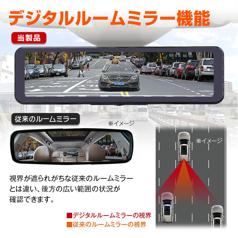 楽天市場】MAXWIN MDR-G006B+SD-A128G ドライブレコーダー付デジタル