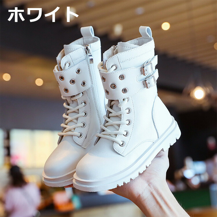 フランスアンティーク子供用ガール用ホワイトボタンブーツ フランス