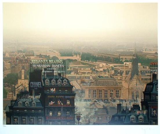 楽天市場】ヒロヤマガタ シルクスクリーン 1999 雨煙るパリ