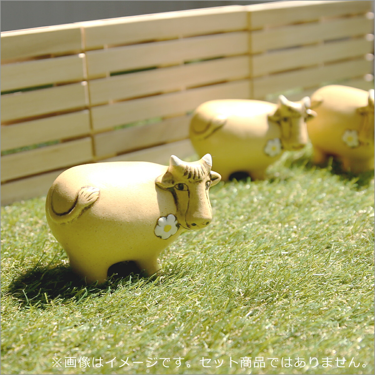 楽天市場】リサラーソン 置物 スウェーデンのお花のうし（イエロー）牛