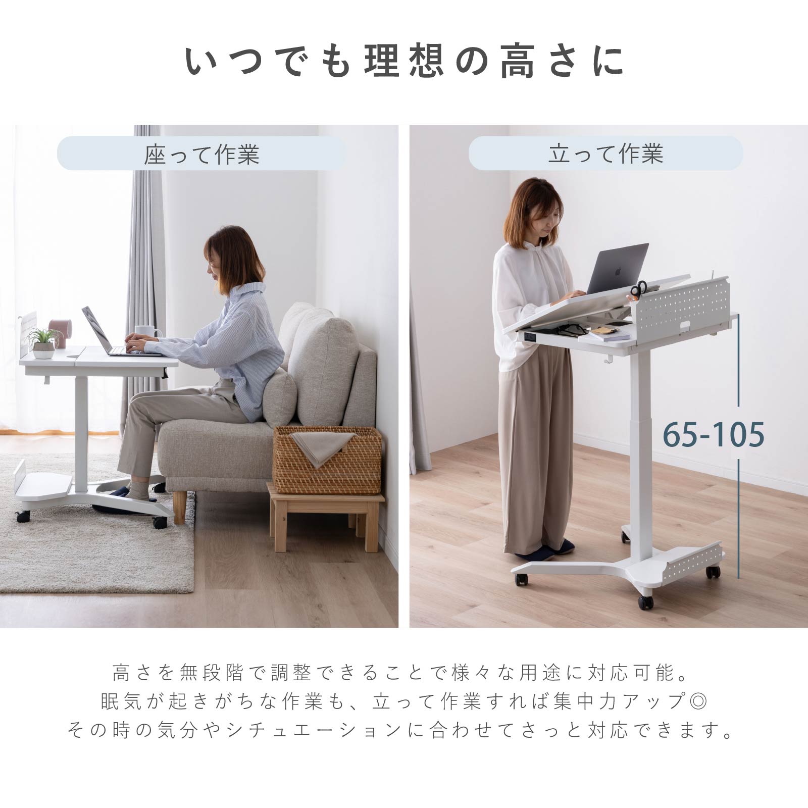 楽天市場】電動 昇降デスク 幅75cm スタンディングデスク 角度調整