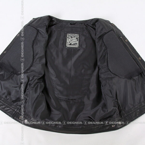 楽天市場】デグナー DEGNER レザーベスト V-16 ブラック バイク 本革