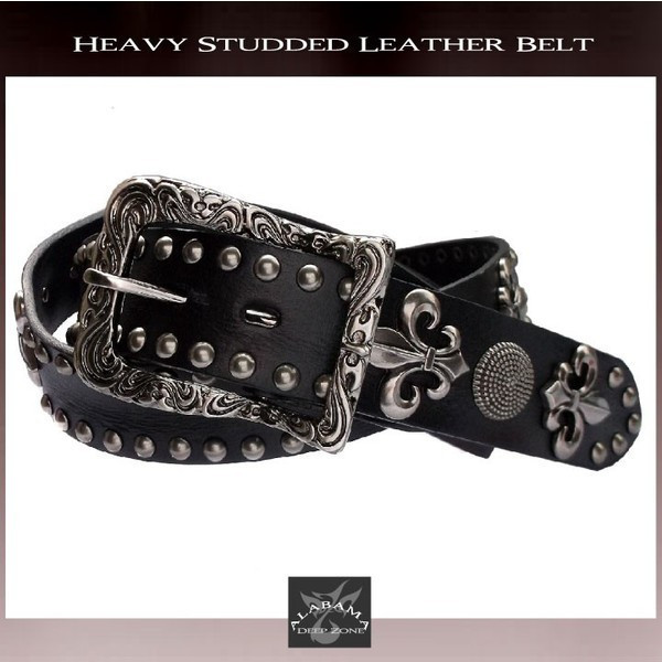 楽天市場】革ベルト メンズ 本革 レザー リリィスタッズベルト