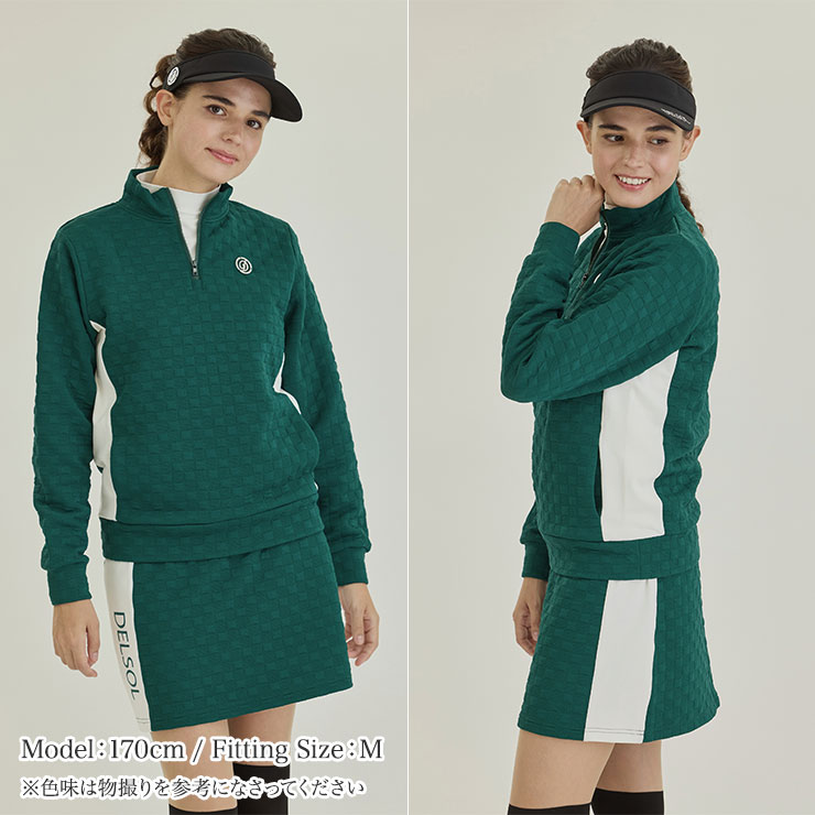 楽天市場】デルソルゴルフ ハーフジップリップル長袖 ゴルフウェア