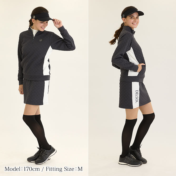 楽天市場】デルソルゴルフ ハーフジップリップル長袖 ゴルフウェア