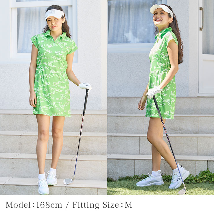 NOEL REUSSIR ゴルフワンピース ホワイト/グリーン NOEL REUSSIR