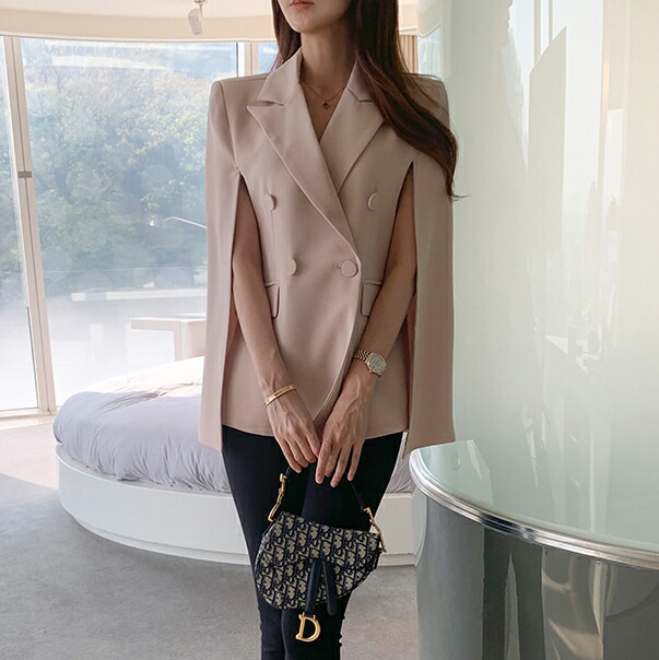 楽天市場】ダブルボタンケープジャケット・p235560 レディース 【jk