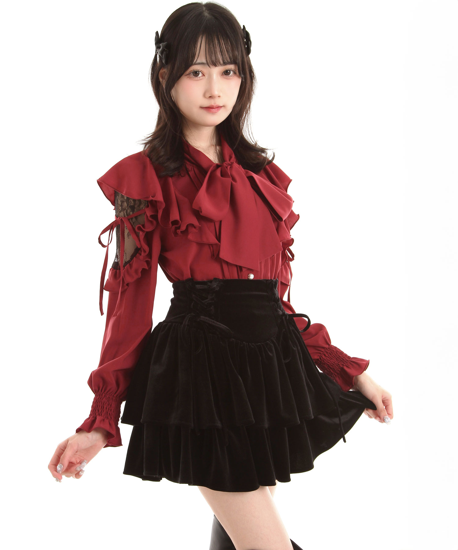 楽天市場】【SALE】レースアップコルセットティアードミニスカート