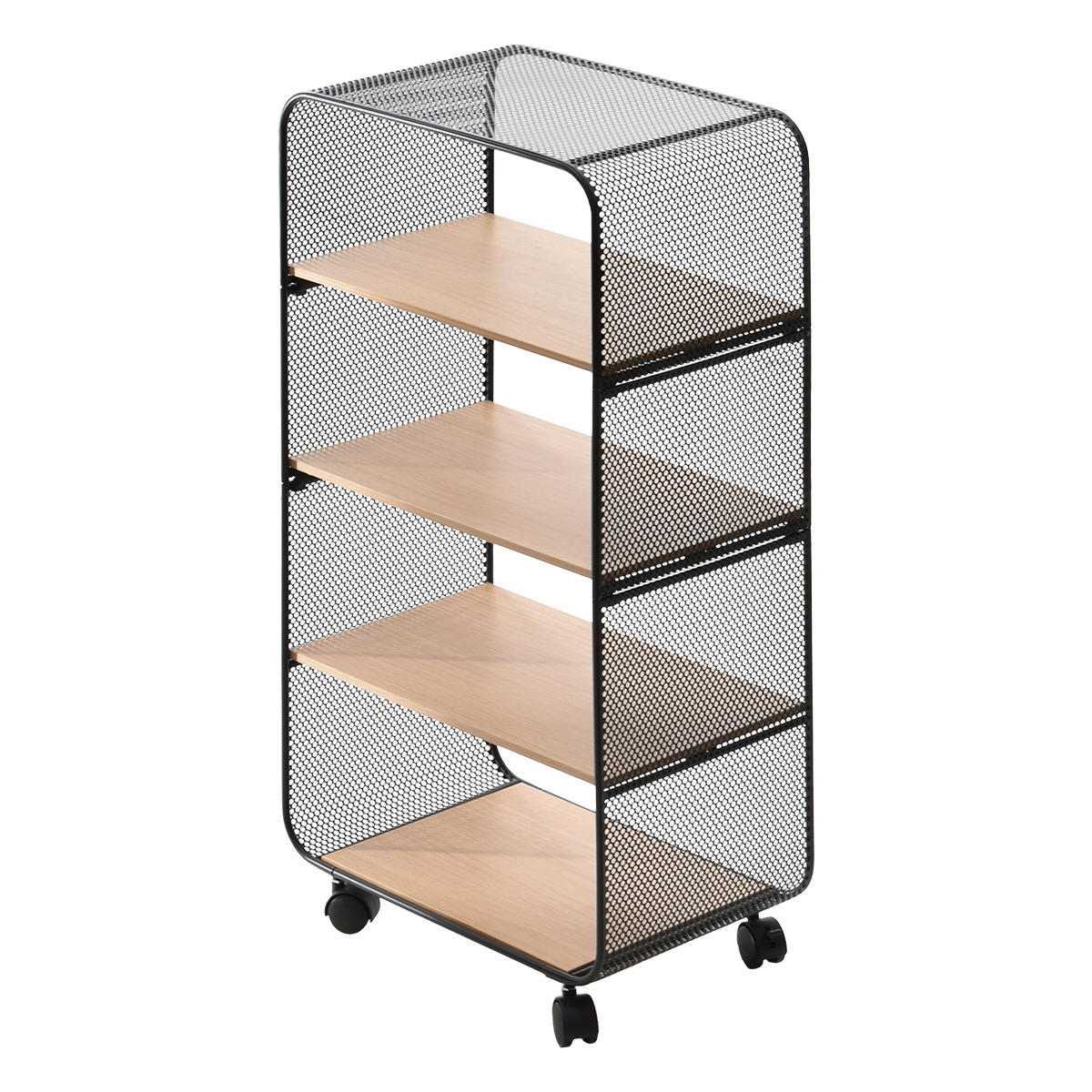 楽天市場】メタルラック アーチパンチング 4段 キャスター付きラック